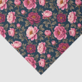 Bourgogne en roze bloemen tissuepapier (Detail)