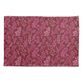 Bourgogne en roze bloemen tropische blad patroon kussensloop (Achterkant)