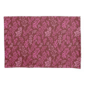 Bourgogne en roze bloemen tropische blad patroon kussensloop (Voorkant)