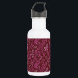 Bourgogne en roze bloemen tropische blad patroon waterfles<br><div class="desc">Leuke Bourgogne en Roze Bloemen Tropisch Eenvoudig en Elegant Bladpatroon. Deze moderne vormgeving is een mooie print voor liefhebbers van natuur.</div>
