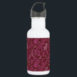 Bourgogne en roze bloemen tropische blad patroon waterfles<br><div class="desc">Leuke Bourgogne en Roze Bloemen Tropisch Eenvoudig en Elegant Bladpatroon. Deze moderne vormgeving is een mooie print voor liefhebbers van natuur.</div>