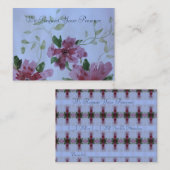 Bourgogne en roze bloemig notitiekaartje (Voorkant / Achterkant)