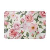 Bourgogne en roze Floral Badmat (Voorkant)