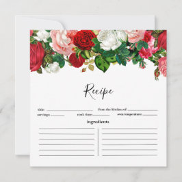 Bourgogne en roze Floral Garland Recipe Card