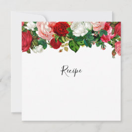 Bourgogne en roze Floral Garland Recipe Card