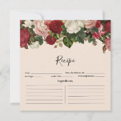Bourgogne en roze Floral Garland Recipe Kaart Vint (Voorkant)