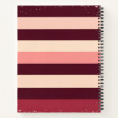 Bourgogne en roze grunge strepen notitieboek (Achterkant)