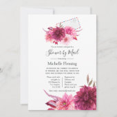 Bourgogne en roze Herfst Bridal of Baby shower van Kaart (Voorkant)