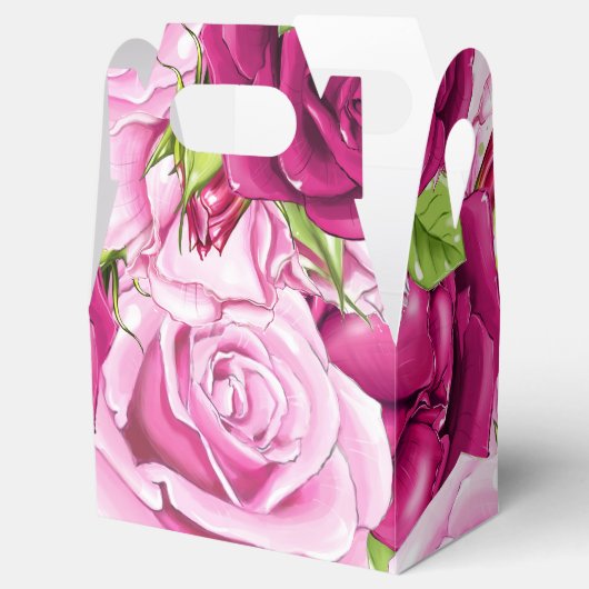 Bourgogne en roze rozen bedankdoosjes (Geopend)