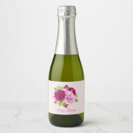 Bourgogne en roze rozen sparkling wijnetiket