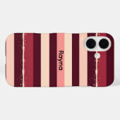 Bourgogne en roze strepen Grunge Case-Mate iPhone Case (Achterkant (horizontaal))