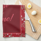 Bourgogne en roze theedoek (Quarter Fold)