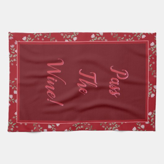 Bourgogne en roze theedoek (Horizontaal)