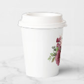  Bourgogne en roze Waterverf bloemen Papieren Bekers (Rechts)