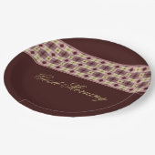 Bourgogne en rozeroze papieren bordje (Gekanteld)