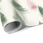 Bourgogne en Sage Green Pine Tree Cadeaupapier (Rol Hoek)