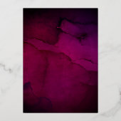 Bourgogne en Silver Floral Wedding Folie Uitnodiging (Achterkant)