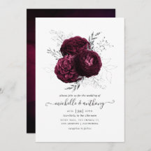 Bourgogne en Silver Floral Wedding