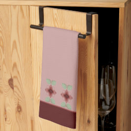 Bourgogne en stoffige rozen theedoek