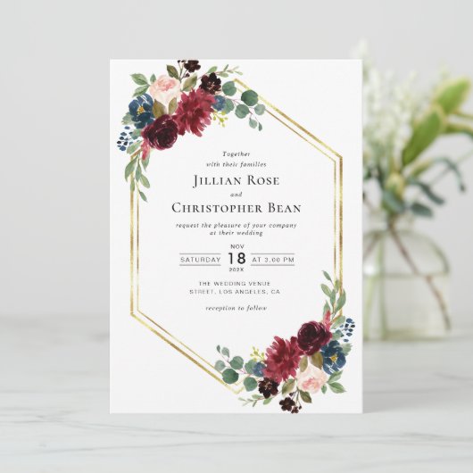 Bourgogne en uitnodiging voor een marinesluiting (Staand voorkant)