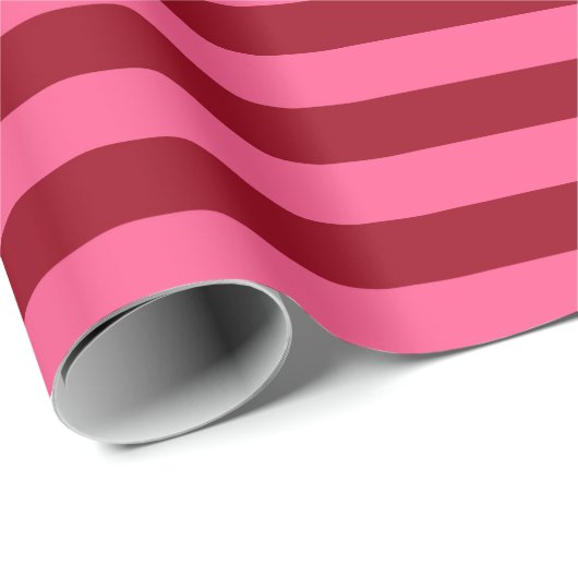 Bourgogne en warmroze strepen cadeaupapier (Rol Hoek)