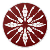 Bourgogne en White Keramische Knop (Voorkant)