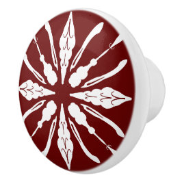 Bourgogne en White Keramische Knop