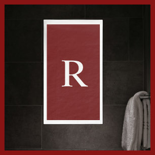 Bourgogne en wit Monogrammed Papier Gastenhanddoek Servet