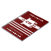 Bourgogne en wit voegt initialen toe met strips notitieboek (Linkerzijde)