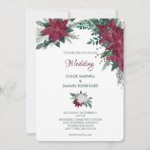 Bourgogne en witte kerst met een bruiloft kaart (Voorkant)