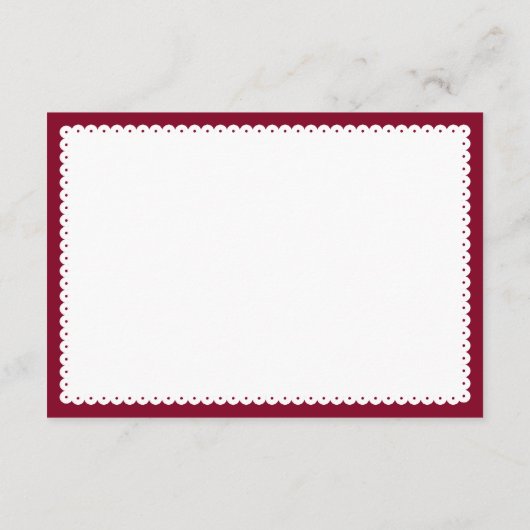 Bourgogne en witte papel picado Quinceañera Informatiekaartje (Achterkant)