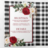 Bourgogne en witte rozen, buffelweddenschap drieluik uitnodiging (Binnenzijde eerst)