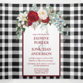 Bourgogne en witte rozen, buffelweddenschap drieluik uitnodiging (Binnenkant midden)