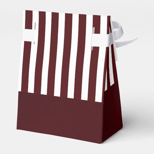 Bourgogne en witte streep bedankdoosjes (Achterkant)