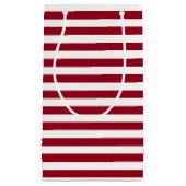 Bourgogne en witte strepen klein cadeauzakje (Voorkant)