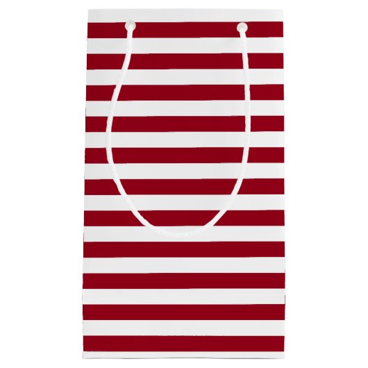 Bourgogne en witte strepen klein cadeauzakje (Voorkant)