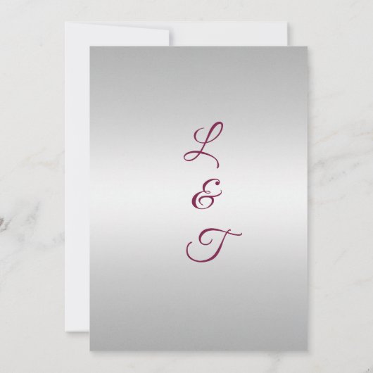 Bourgogne en zilveren bruiloft uitnodiging (Achterkant)