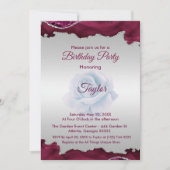 Bourgogne en zilveren verjaardag uitnodiging (Voorkant)