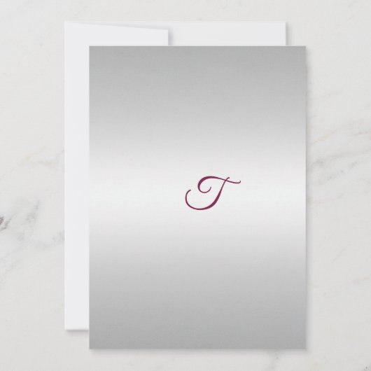 Bourgogne en zilveren verjaardag uitnodiging (Achterkant)