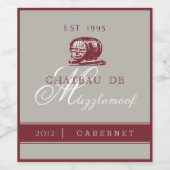 Bourgogne en zilveren wijngaard wijn etiket (Enkel label)