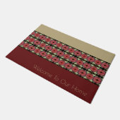 Bourgogne en zwart met beige deurmat (Schuin)
