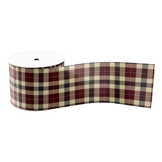 Bourgogne en zwart Tartan Plaid lint (Spoel)