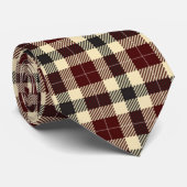 Bourgogne en zwart Tartan Stropdas (Opgerold)