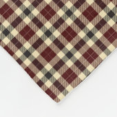 Bourgogne en Zwarte Tartan Plaid Fleece Deken (Hoek)