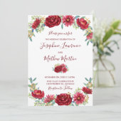 Bourgogne Eucalyptus Waterverf Bloemen Herfst Brui Kaart (Staand voorkant)