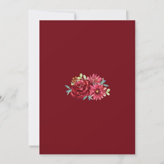 Bourgogne Eucalyptus Waterverf Bloemen Herfst Brui Kaart (Achterkant)