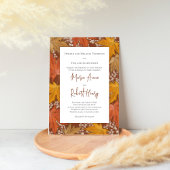 Bourgogne Fall verlaat Waterverf bruiloft Kaart