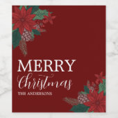 Bourgogne Familie vrolijke kerst aangepaste Non fo Wijn Etiket (Enkel label)