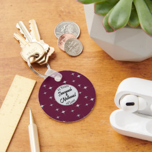 Bourgogne Fancy Jubileum Custom Couple Naam Sleutelhanger