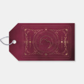Bourgogne & Faux Gouden Tarot Hemelbruiloft Cadeaulabel (Achterkant Horizontaal)